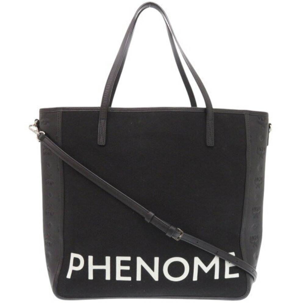 MCM Phenomenon Canvas Leather Black Tote Bag